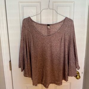 Free People Women’s 3/4 Sleeve Maroon Tunic Top Size Small